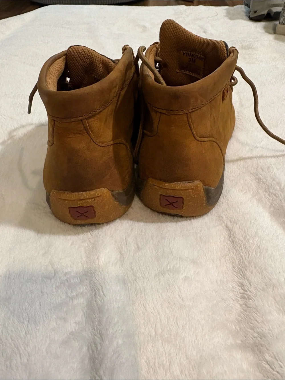 Twisted X Kids Brown Suede Woven Front Moccasin Boots